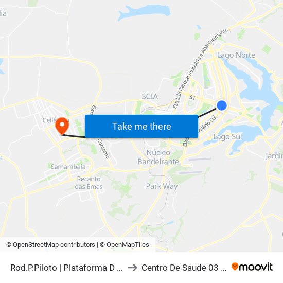 Rod.P.Piloto | Plataforma D (SEMIURBANO) to Centro De Saude 03 De Ceilândia map