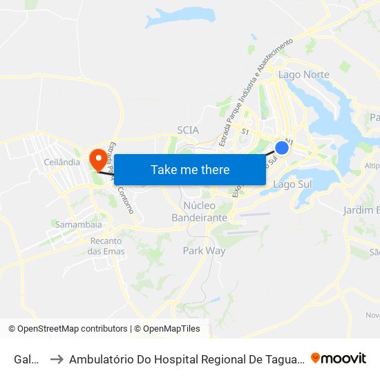 Galeria to Ambulatório Do Hospital Regional De Taguatinga - Hrt map