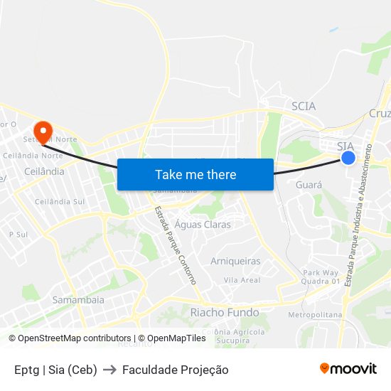 Eptg | Sia (Ceb) to Faculdade Projeção map