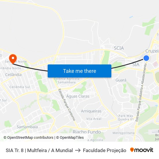 SIA Tr. 8 | Multfeira / A Mundial to Faculdade Projeção map