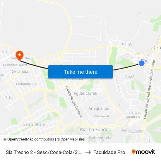 Sia Trecho 2 - Sesc/Coca-Cola/Só Reparos to Faculdade Projeção map