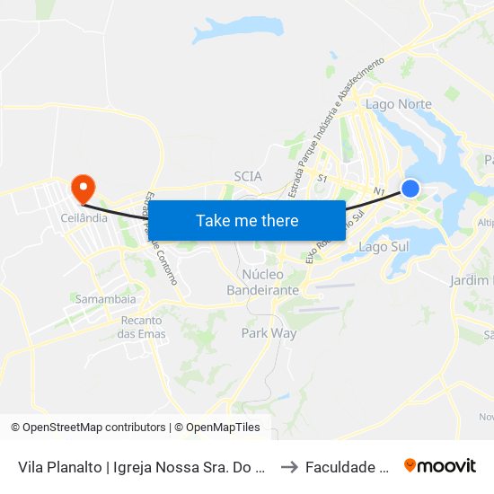 Vila Planalto | Igreja Nossa Sra. Do Rosário De Pompéia to Faculdade Projeção map