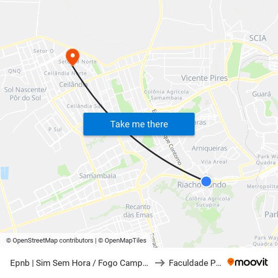 Epnb | Sim Sem Hora / Fogo Campeiro / Villa Brasil to Faculdade Projeção map