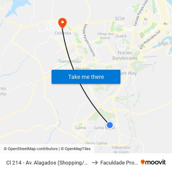 Cl 214 - Av. Alagados (Shopping/Delegacia) to Faculdade Projeção map