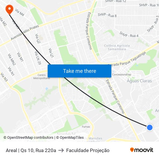 Areal | Qs 10, Rua 220a to Faculdade Projeção map