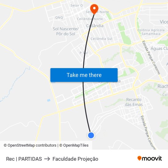 Rec | PARTIDAS to Faculdade Projeção map