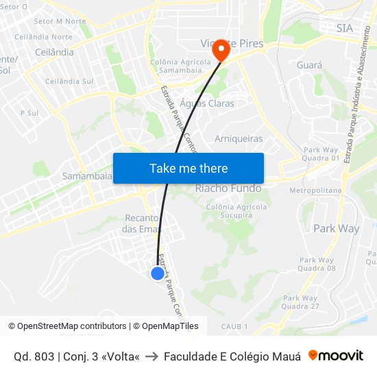 Qd. 803 | Conj. 3 «Volta« to Faculdade E Colégio Mauá map