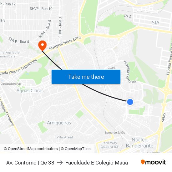 Av. Contorno | Qe 38 to Faculdade E Colégio Mauá map