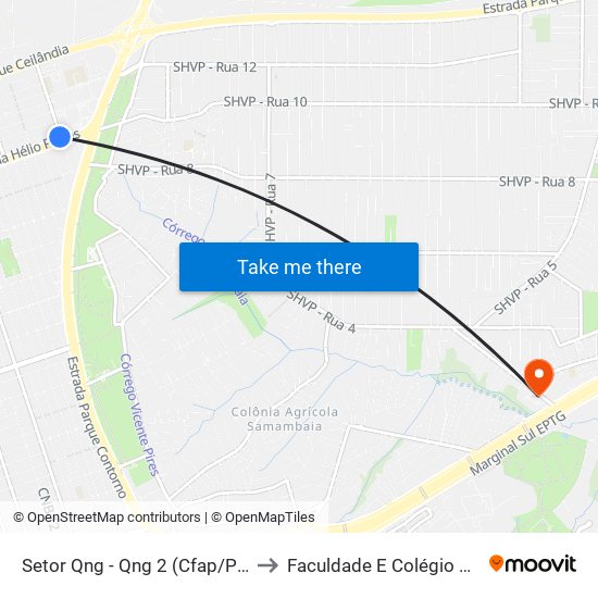 Setor Qng - Qng 2 (Cfap/Pmdf) to Faculdade E Colégio Mauá map
