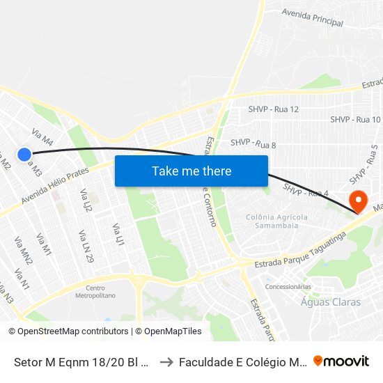 Setor M Eqnm 18/20 Bl D, 39 to Faculdade E Colégio Mauá map
