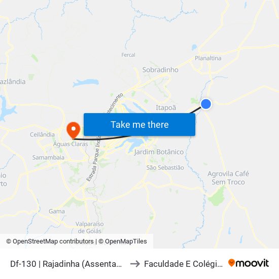 Df-130 | Rajadinha (Assentamento Fnl) to Faculdade E Colégio Mauá map