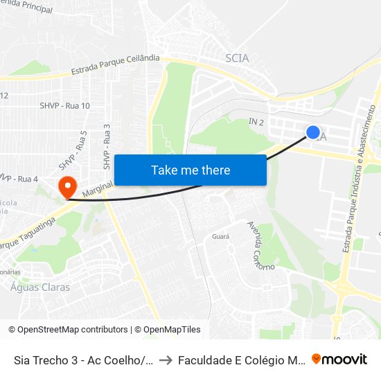 Sia Trecho 3 - Ac Coelho/Itaú to Faculdade E Colégio Mauá map