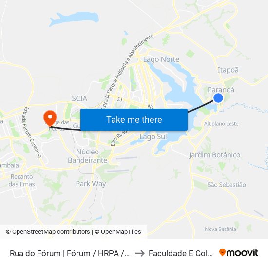 Rua do Fórum | Fórum / HRPA / Parque Vivencial to Faculdade E Colégio Mauá map