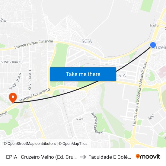 EPIA | Cruzeiro Velho (Ed. Cruzeiro Center) to Faculdade E Colégio Mauá map