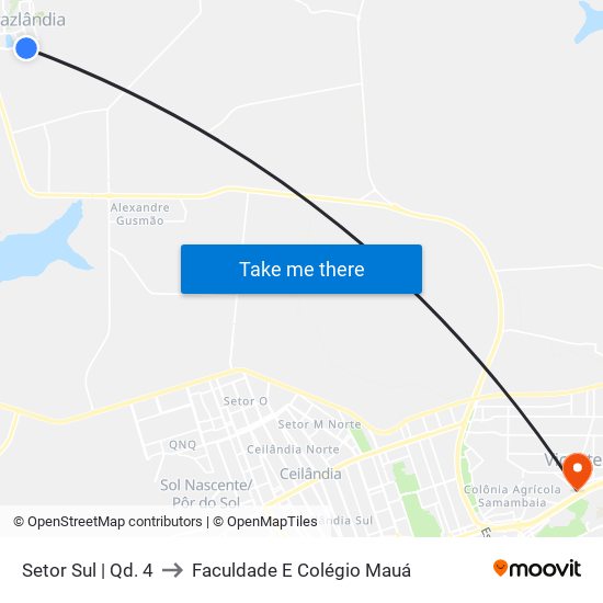 Setor Sul | Qd. 4 to Faculdade E Colégio Mauá map