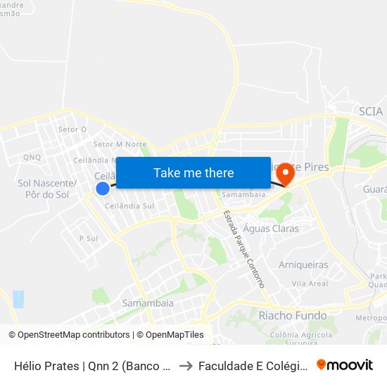 Hélio Prates | Qnn 2 (Banco Do Brasil) to Faculdade E Colégio Mauá map