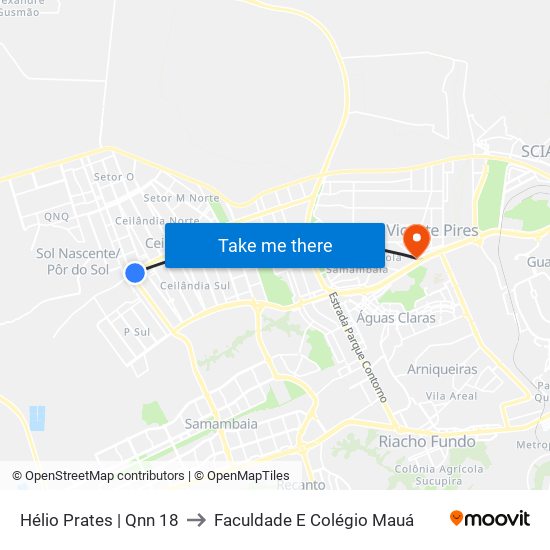 Hélio Prates | Qnn 18 to Faculdade E Colégio Mauá map