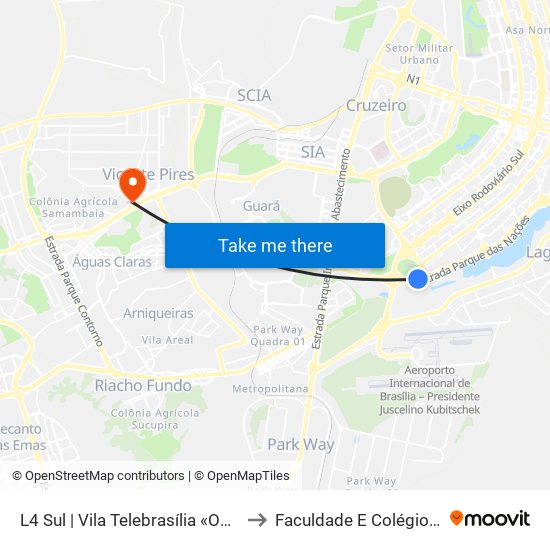 L4 Sul | Vila Telebrasília «OPOSTO» to Faculdade E Colégio Mauá map