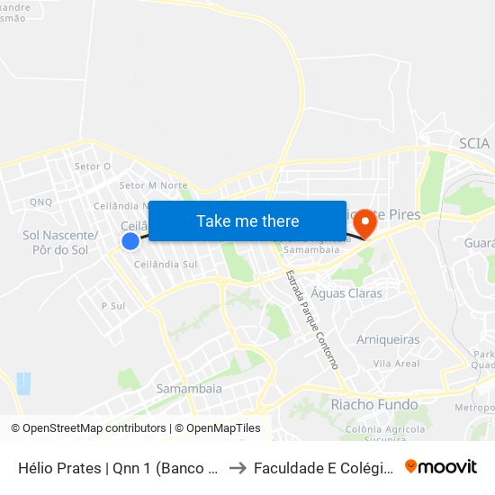 Hélio Prates | Qnn 1 (Banco Do Brasil) to Faculdade E Colégio Mauá map