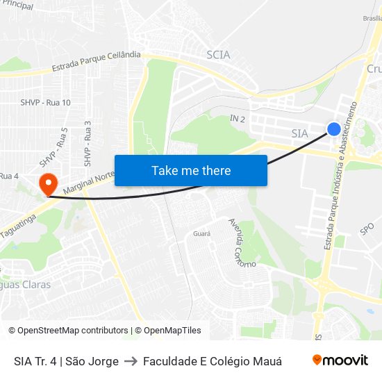 SIA Tr. 4 | São Jorge to Faculdade E Colégio Mauá map