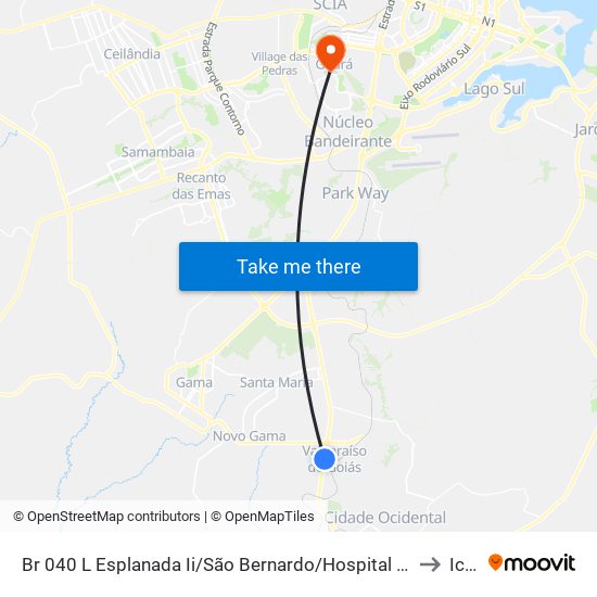 Br 040 L Esplanada Ii/São Bernardo/Hospital Nossa Senhora Aparecida to Icesp map