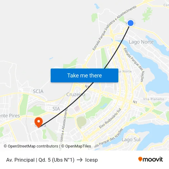 Av. Principal | Qd. 5 (Ubs N°1) to Icesp map