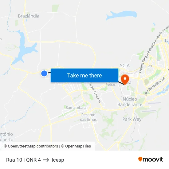Rua 10 | QNR 4 to Icesp map