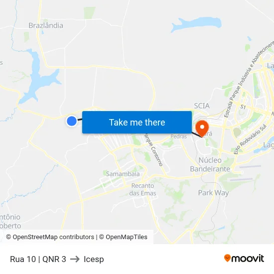 Rua 10 | QNR 3 to Icesp map