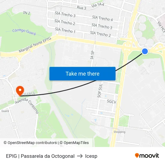 EPIG | Passarela da Octogonal to Icesp map