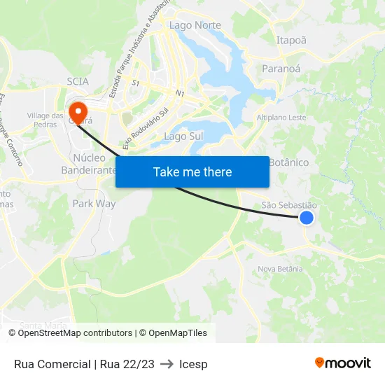 Rua Comercial | Rua 22/23 to Icesp map