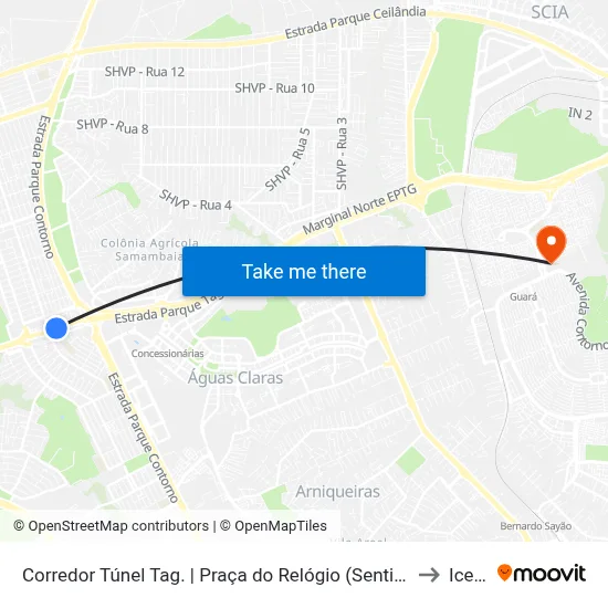 Corredor Túnel Tag. | Praça do Relógio (Sentido Ceil.) to Icesp map