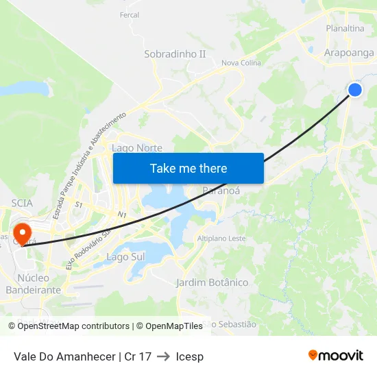 Vale Do Amanhecer | Cr 17 to Icesp map