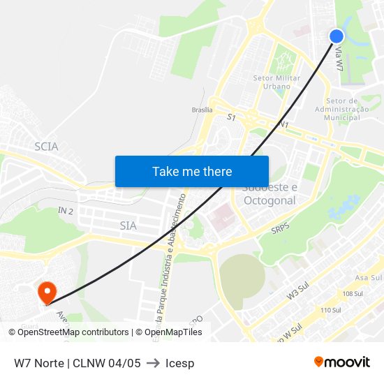 W7 Norte | CLNW 04/05 to Icesp map