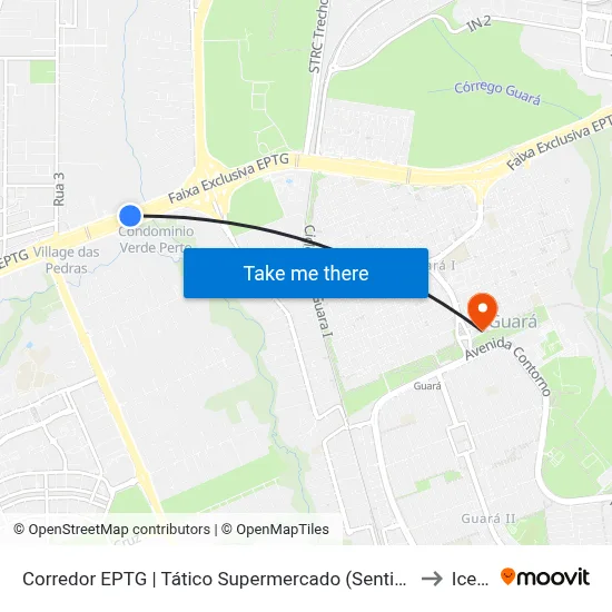 Corredor EPTG | Tático Supermercado (Sentido Tag.) to Icesp map