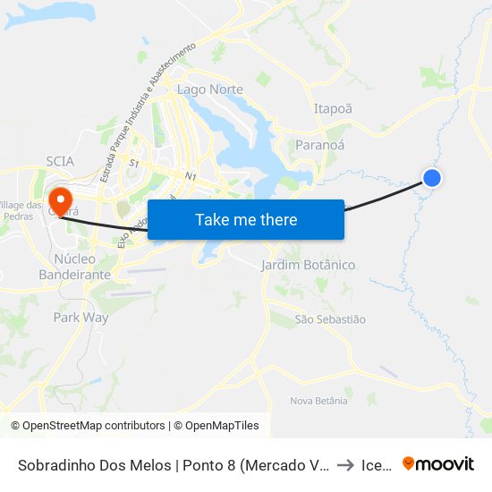 Sobradinho Dos Melos | Ponto 8 (Mercado Vitória) to Icesp map