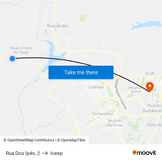 Rua Dos Ipês, 2 to Icesp map