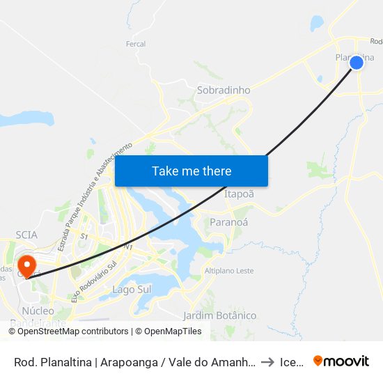 Rod. Planaltina | Circulares / Arapoanga / Vale Do Amanhecer to Icesp map