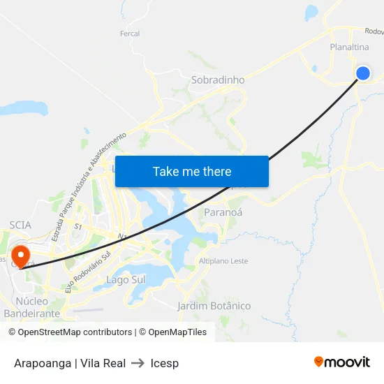 Arapoanga | Vila Real to Icesp map