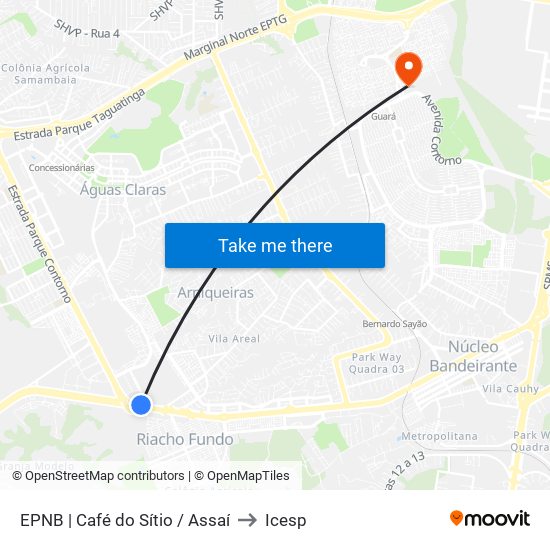EPNB | Café do Sítio / Assaí to Icesp map