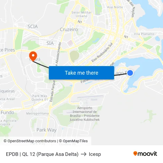 EPDB | QL 12 (Parque Asa Delta) to Icesp map
