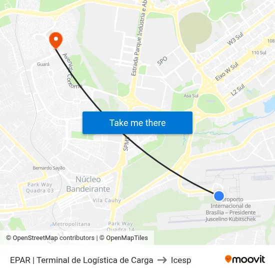 EPAR | Terminal de Logística de Carga to Icesp map