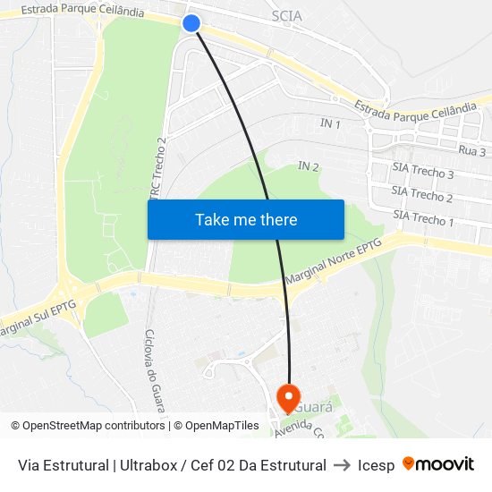 Via Estrutural | Ultrabox / Cef 02 Da Estrutural to Icesp map
