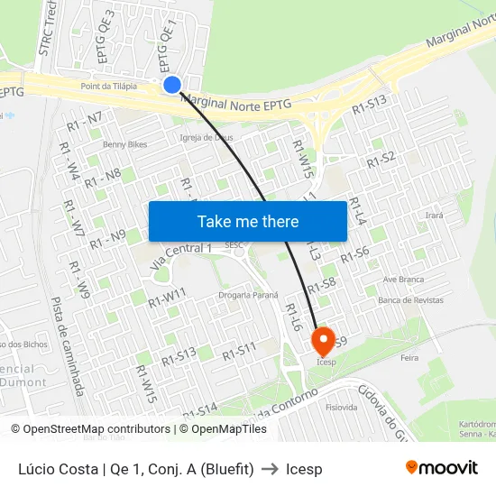 Lúcio Costa | Qe 1, Conj. A (Bluefit) to Icesp map