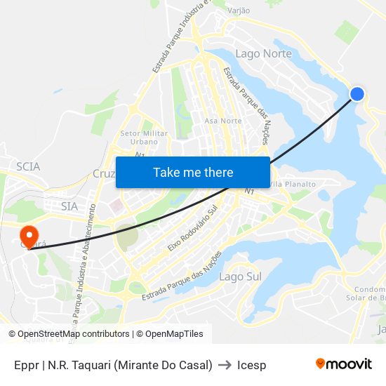 Eppr | N.R. Taquari (Mirante Do Casal) to Icesp map