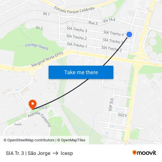 SIA Tr. 3 | São Jorge to Icesp map