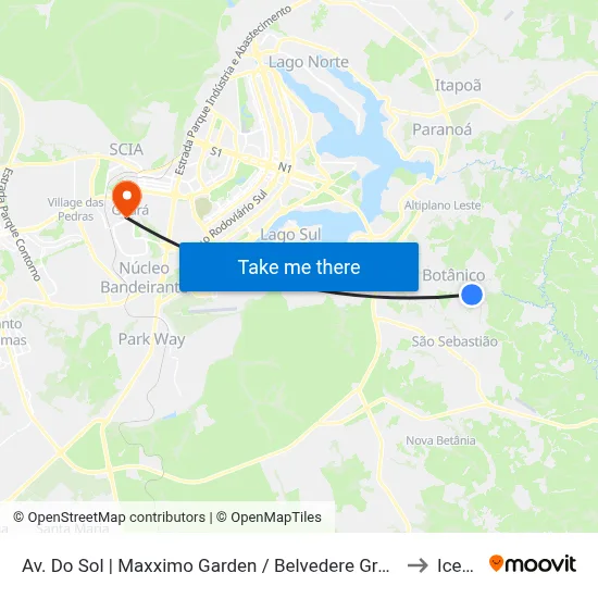 Av. Do Sol | Maxximo Garden / Belvedere Green to Icesp map