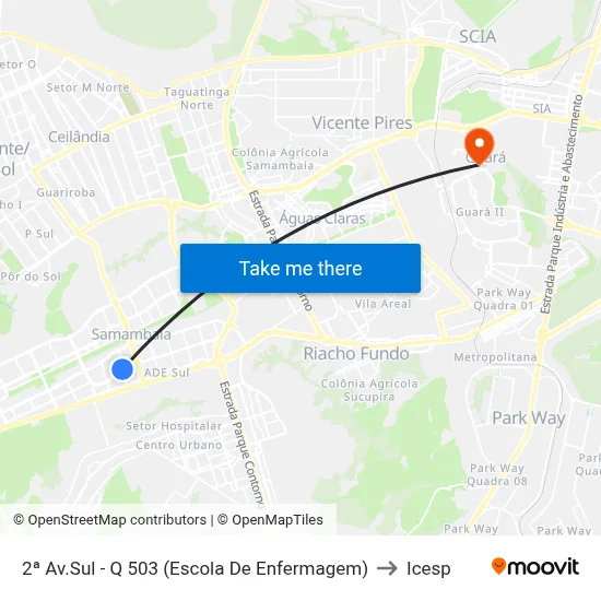 2ª Av.Sul - Q 503 (Escola De Enfermagem) to Icesp map