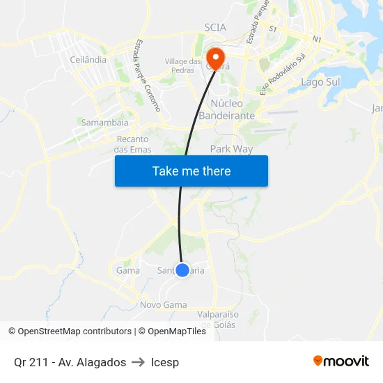 Qr 211 - Av. Alagados to Icesp map