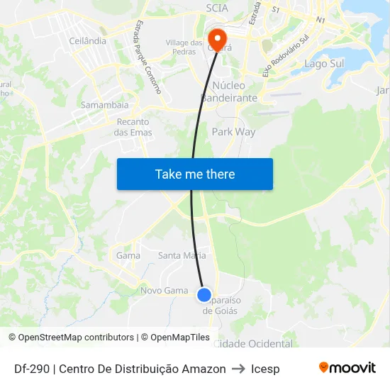 Df-290 | Centro De Distribuição Amazon to Icesp map