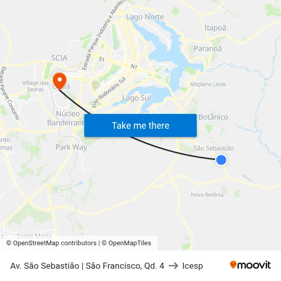 Av. São Sebastião | São Francisco, Qd. 4 to Icesp map
